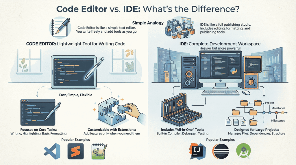IDE vs Code Editor: What’s the Difference?
